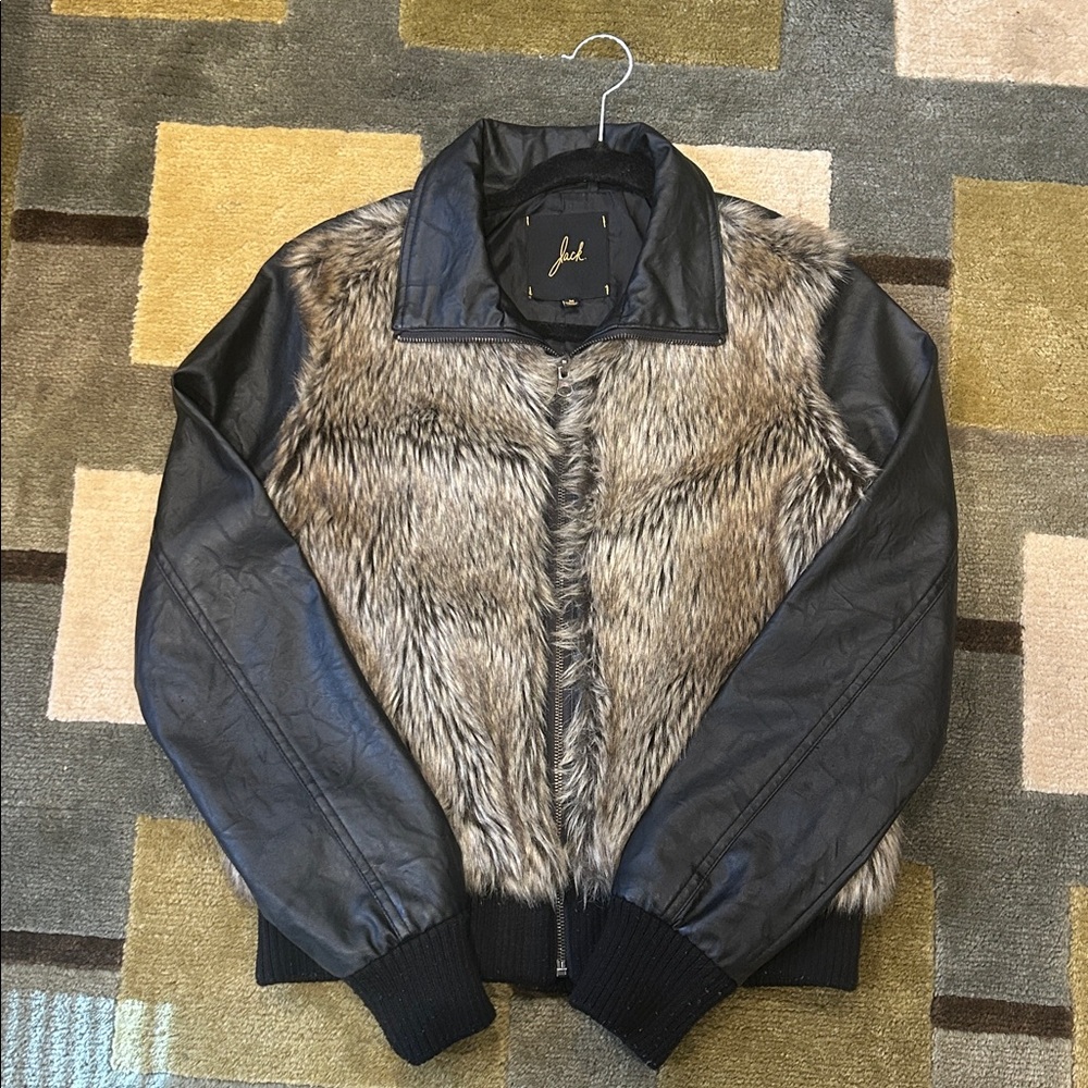 Faux Fur and Leather Jacket